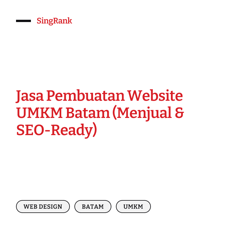 Jasa Pembuatan Website UMKM Batam (Menjual & SEO-Ready)