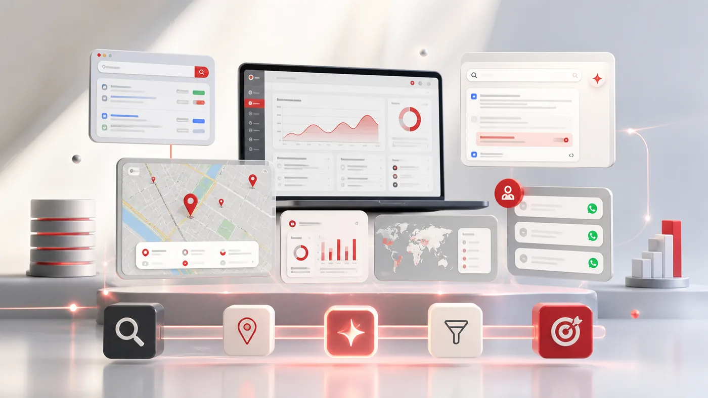 SingRank growth system overview with search, AI and lead tracking