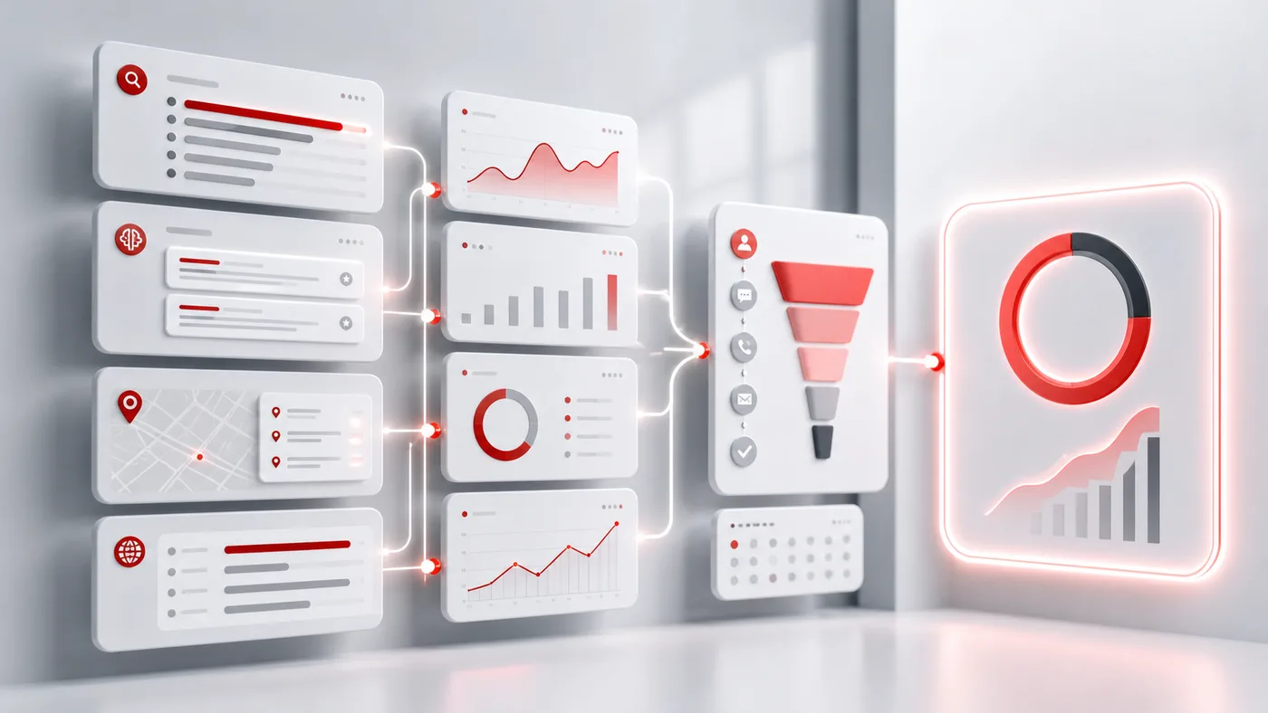 Search visibility, AI citation and lead tracking insights dashboard